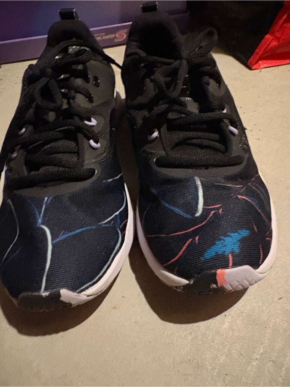 Ladies/girls size 7.5 Under Armor black  Patterned Athletic Sneakers